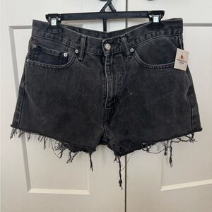 Black Levi’s Distressed Denim Shorts